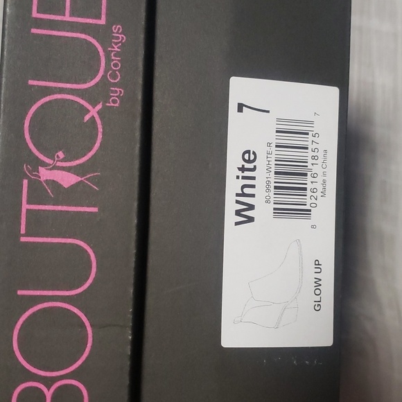 Corkys Glow up Glitter White Bootie NIB Size 8 And 10 - Picture 7 of 8